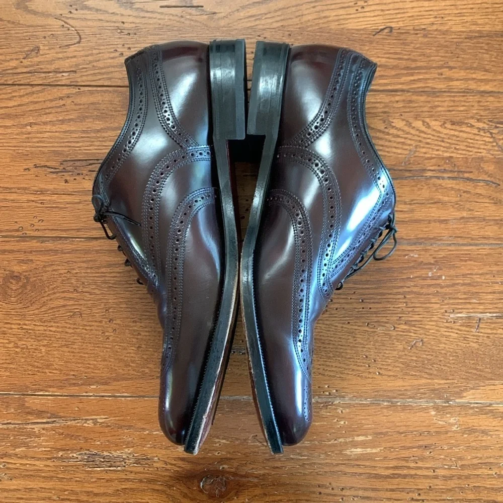 Florsheim Wingtip Oxford Lace-up Shoes Men’s Burgundy Leather Size 12 3E Width